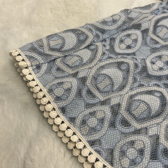 HD in Paris an Anthropology brand blue lace shirt w peplum size 6 - Picture 7 of 14